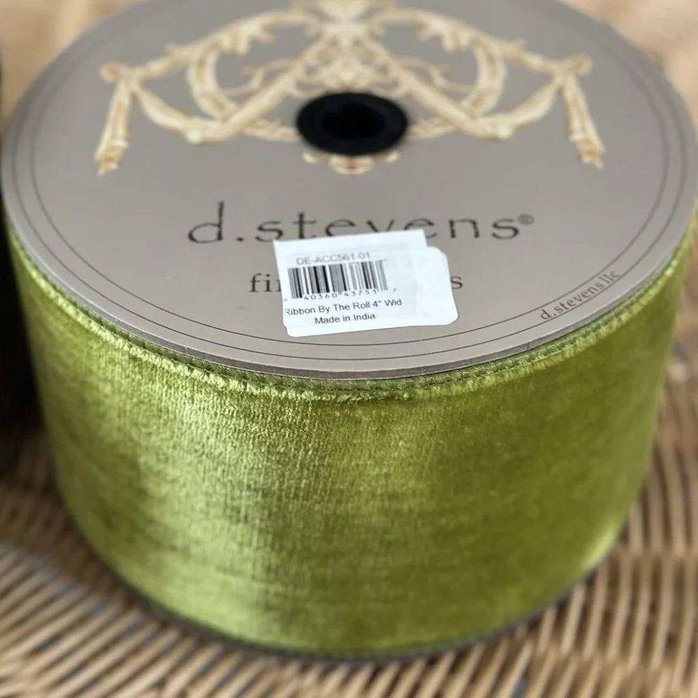 Serena & Lily x D. Stevens Decorative Ribbon (4” Wide)-Chartreuse Green